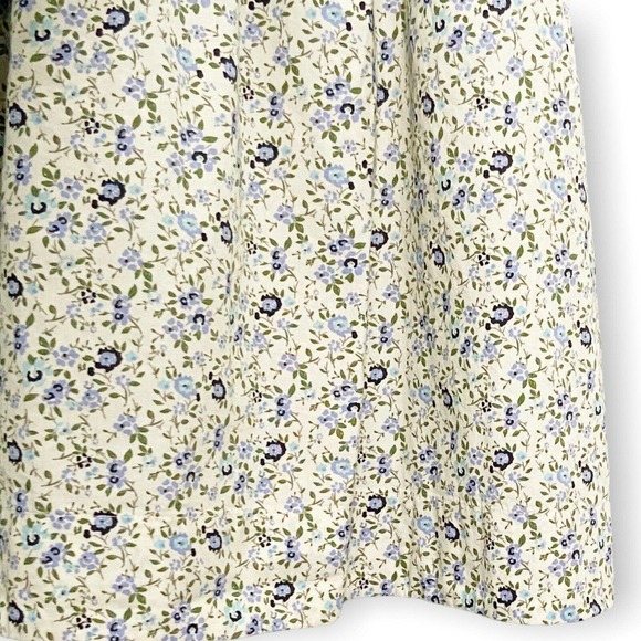 Free People Petunia Mini Dress Tea Combo Ivory Blue Floral Smocked XL New $128 - Picture 8 of 12